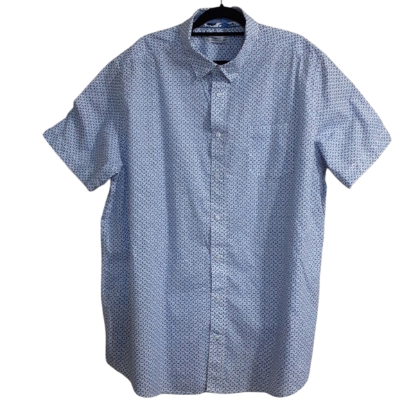 Projek Raw casual button down shirt white blue plane printed vacation beach  2XT - Picture 6 of 6